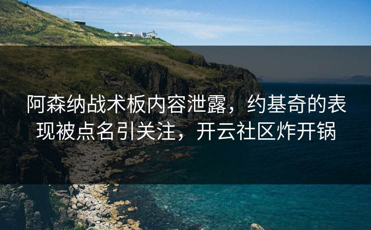 阿森纳战术板内容泄露，约基奇的表现被点名引关注，开云社区炸开锅