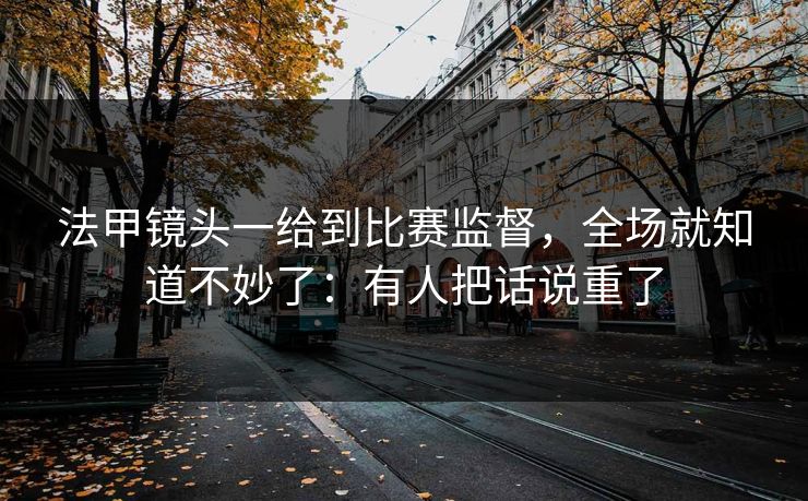 法甲镜头一给到比赛监督，全场就知道不妙了：有人把话说重了